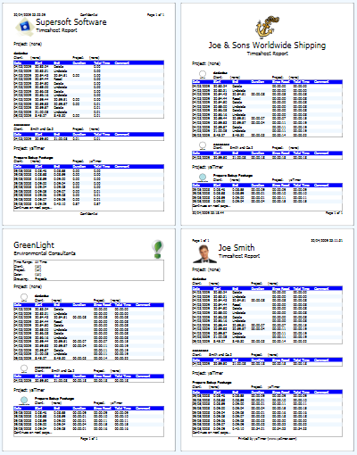 [Sample reports]