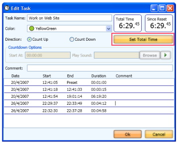 Task Properties Window